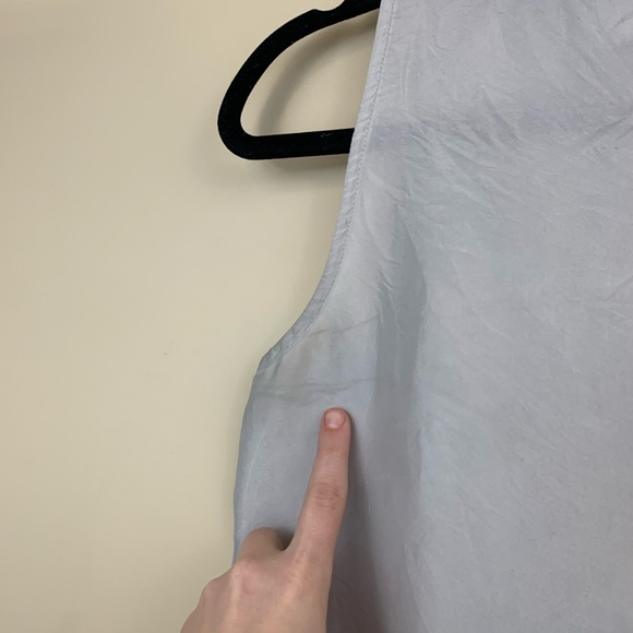 J Crew Elizabeth silk ruffled button down gray tank *read description* - Picture 7 of 9